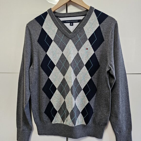 Tommy Hilfiger Diamond Preppy V Neck Sweater - Picture 2 of 7